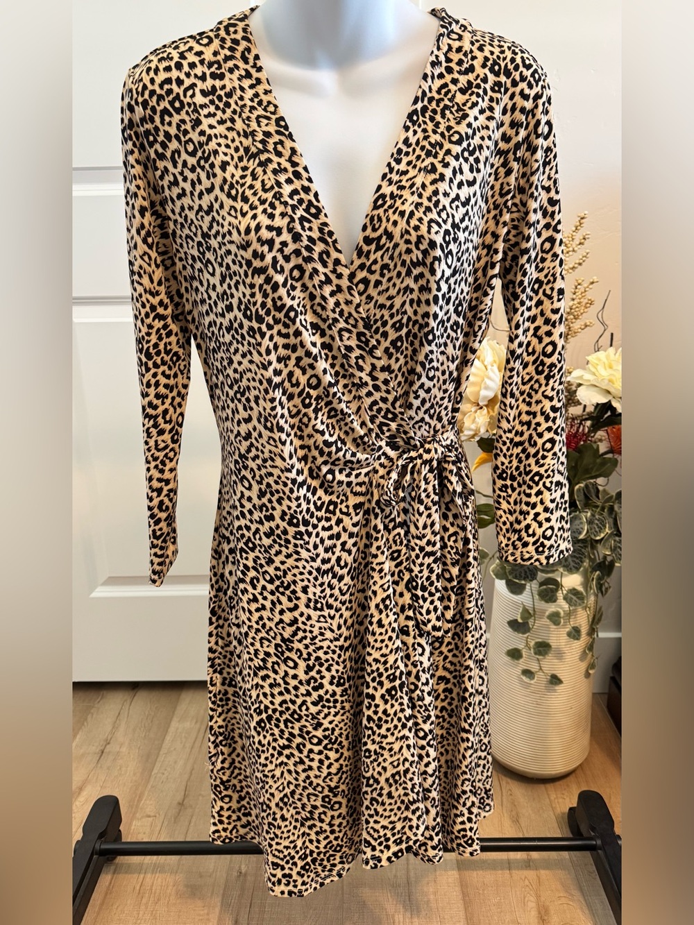 BCBGMaxAzria Leopard Print Dress in Tan and Black